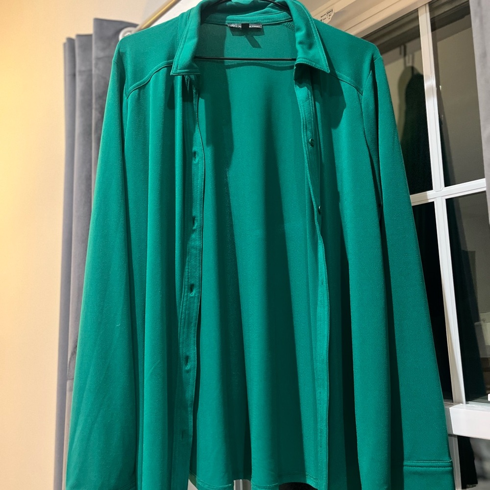 Green Button-Up Shirt